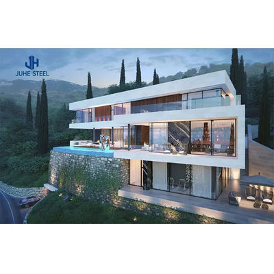 Sliding Door Prefab Steel Frame Structure House Kits Villa with Aluminum Alloy Window