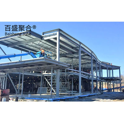 Q235Q345 Low Carbon Steel Two Story Steel Structure Gymnasium with CAD Drawing Design