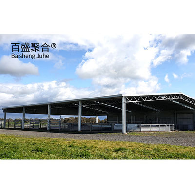 Custom Colors Steel Beams Prefab Animal Shed for Sheep/Cattle/Pig/Cow/Goat Farming House