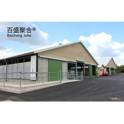 Modern Design Steel Structure Cow Cattle Dairy Milking Farm Shed Building with Steel Beams H Beams