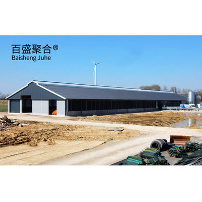 Modern Design Steel Structure Cow Cattle Dairy Milking Farm Shed Building with Steel Beams H Beams