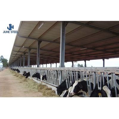 Sliding Door Steel Cattle Shed for Cow and Bull Solid H-shape Steel Beam Main Frame