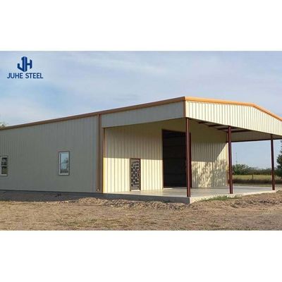 Sliding Door Steel Cattle Shed for Cow and Bull Solid H-shape Steel Beam Main Frame