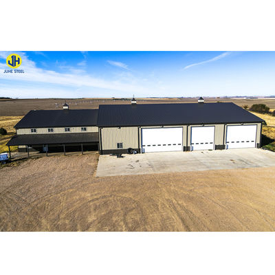 Painted Prefabricated Light Steel Frame Structure Warehouse Farm Shed for Self Storage