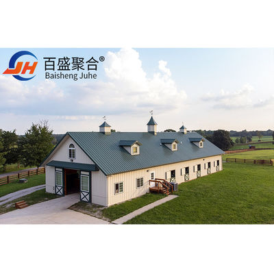 Q235/Q345 Low Carbon Steel Poultry Farm Building For Cow Goat Horse Arena Cattle Sheep