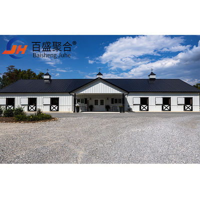 Prefabricated Horse Barn Metal Hay Sheds Painted Surface Treatment
