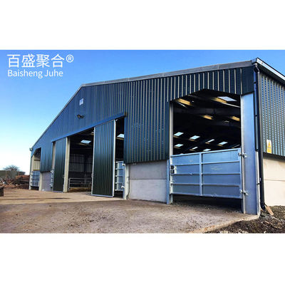 Long Span Grid Structure Q235/Q345 Low Carbon Steel Prefab Steel Structure Cow Shed