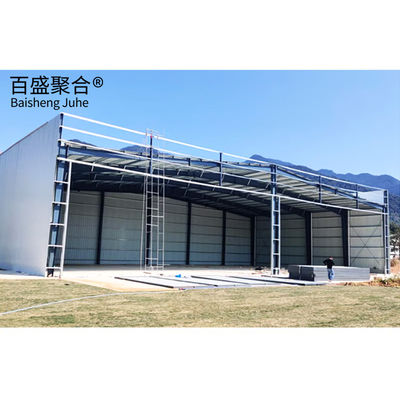 Painted Steel Structure Aircraft Hangar Roof with Solid H-shape Steel Beam Main Frame