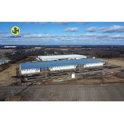 Steel Structure Workshop Customized Shed with Long Span Roof Beam and Galvanized Frame