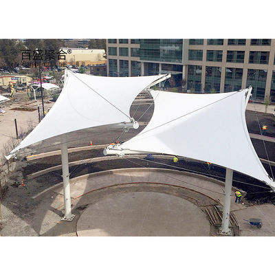 GB Q235 Carbon Structure Steel Frame PVC Fabric Tarpaulin Membrane Shade Structures