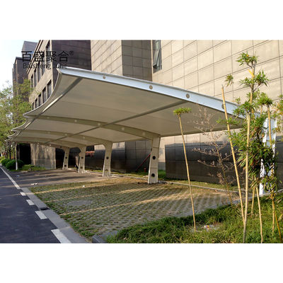 Modern Prefabricated Metal Shade Canopy For Motorcycle And Bike Storage White Powder Coated Frame