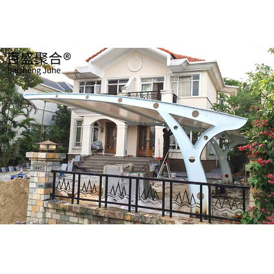 PVDF/PTFE PVC Coated T Tensile Car Parking Structure Shed Fire Resistance