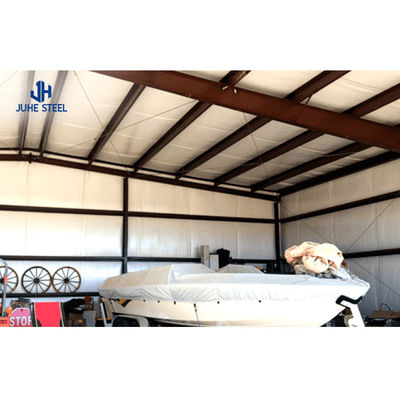 Portable Metal Steel Structure Car Garage Building With Doors And Solid H Shape Steel Beam