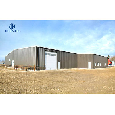 Metal Prefab Steel Structure Warehouse With Solid H Shape Main Frame 200Km/H Wind Load